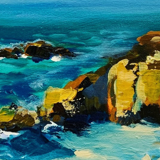 Atelier Giclée Print Museum Quality “Bodega Bay Wild Rocks” Canvas 5X7