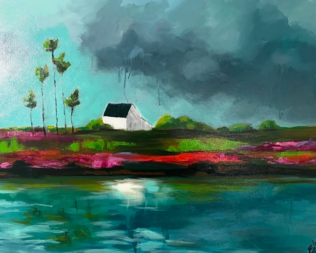 Original Painting Delta Storm Farmland