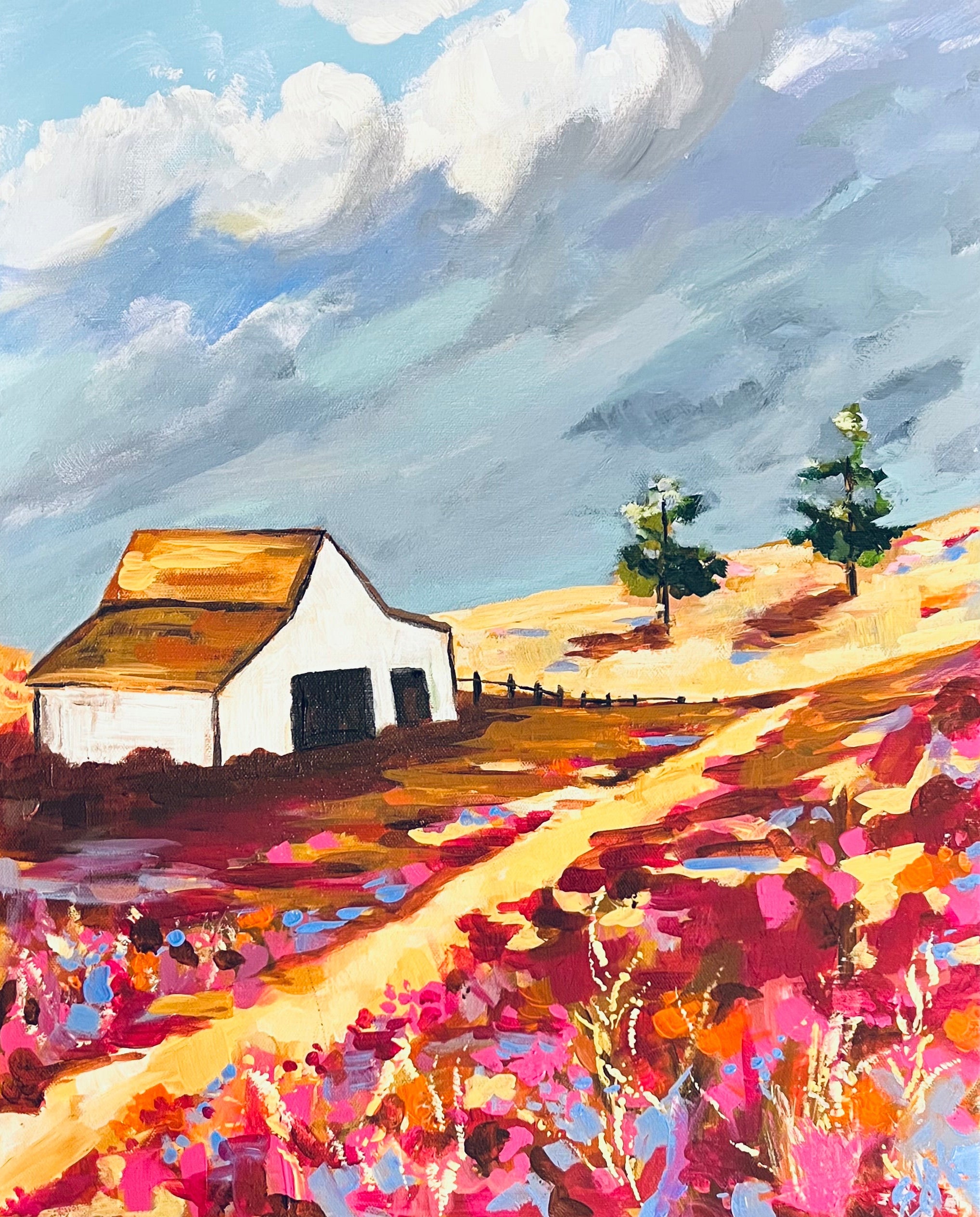 Original Painting California Super Bloom Field
