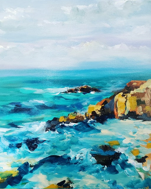 Atelier Giclée Print Museum Quality “Bodega Bay Wild Rocks” Canvas 5X7